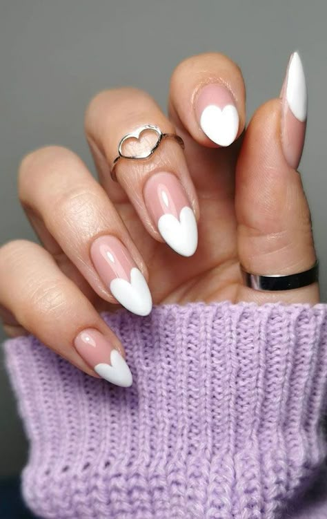 These are the prettiest heart nails, including heart nail designs, heart nail art, heart nails acrylic, brown heart nails, and more heart nails #heartnails #brownheartnails #heaertnaildesigns Pink Heart Tip Nails, Heart Tip Nails, Heart Nail Designs, Ombre Nail, Nail Tutorial, Heart Nail, Heart Nail Art, Nagel Tips, Her Nails