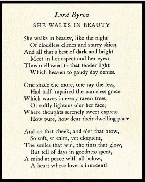 Old Poetry, Meaningful Poems, Romantic Poems, She Walks In Beauty, Poetic Words, Lord Byron, Friendship Poems, Famous Poems, Poetry Inspiration