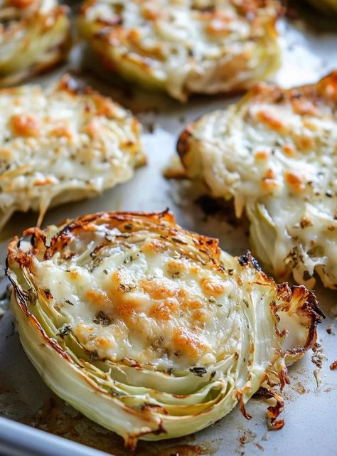 Cheesy Baked Cabbage Steaks – choose a recipe Roasted Cabbage Slices, Cabbage Steaks With Parmesan, Baked Cabbage Steaks, Cabbage Steaks Recipe, Roasted Cabbage Steaks, Steak In Oven, Baked Cabbage, Cabbage Steaks, Prep Meals