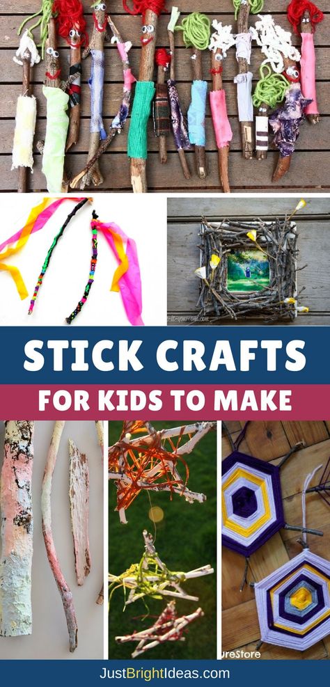 If your child loves collecting sticks you need this collection of twig crafts for kids of all ages. From fairy wands to twirling mobiles there's plenty of fun ways to craft with sticks! Stick Crafts For Kids, Sticks Crafts, Camping Crafts For Kids, Twig Crafts, Camping Desserts, Crafts And Activities For Kids, Arts And Crafts For Teens, Fun Projects For Kids, Stick Crafts