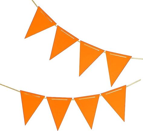 Orange Pennant Banner,Orange Vintage Double Sided Triangle Flag，for Party Decoration,Pack of 30pcs Triangle Flag(One 20 Feet or Two 10 Feet) Orange Flag, Triangle Flag, Banner Black, Pennant Banner, Pennant Banners, 8th Grade, Party Decoration, Bunting, Black And Gold