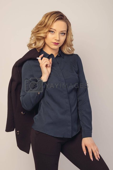 Holding Coat Over Shoulder Pose, Holding Jacket Over Shoulder Pose, Jacket Over Shoulder Pose, Over Shoulder Pose, Shoulder Pose, Fashion Illustration Sketches, Yay Images, Hand Holding, Grey Background