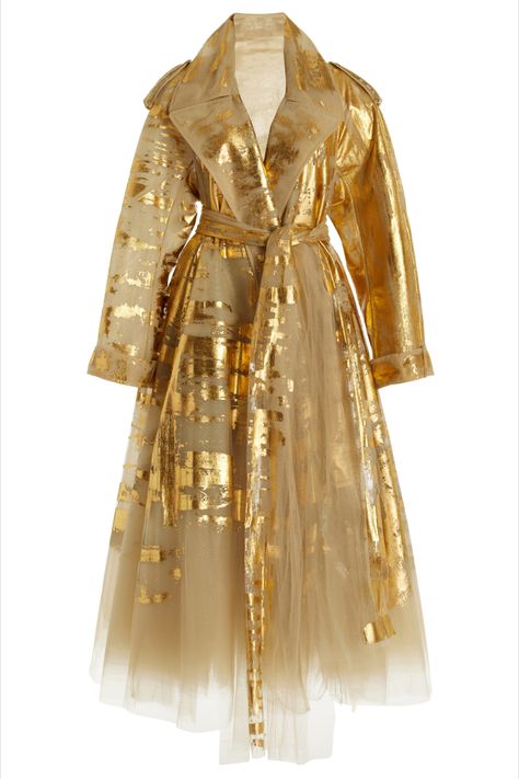 Tulle Coat, Women's Runway Fashion, Golden Girl, Colourful Outfits, Moda Operandi, Gold Foil, Runway Fashion, Jacket Dress, Designer Fashion