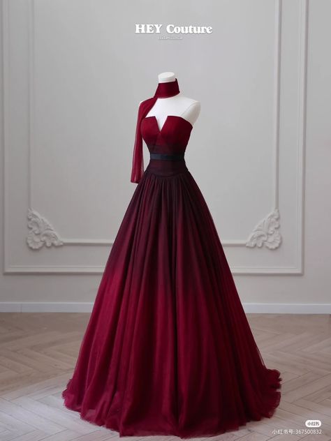 Elegant Red Dress Long, Royal Red Dress, Empress Clothes, Wine Red Wedding Dress, Burgundy Prom, Prom Dress Evening, Gowns Dresses Elegant, 파티 드레스, Fashion Drawing Dresses