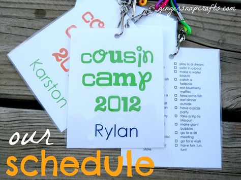 Ginger Snap Crafts: Cousin Camp {our schedule} & lots of fun pictures Grandma Traditions, Cousin Sleepover, Camp Schedule, Grandma Camp, Water Blob, Cousin Camp, Cousin Quotes, Grandparenting, Summer Series