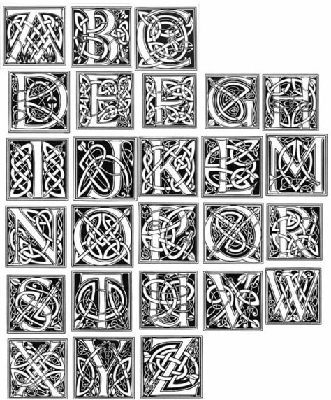 Celtic Letters Celtic Letters, Celtic Alphabet, Letters Ideas, Alfabet Letters, Celtic Knot Designs, Book Of Kells, Celtic Patterns, Celtic Knotwork, Celtic Knots