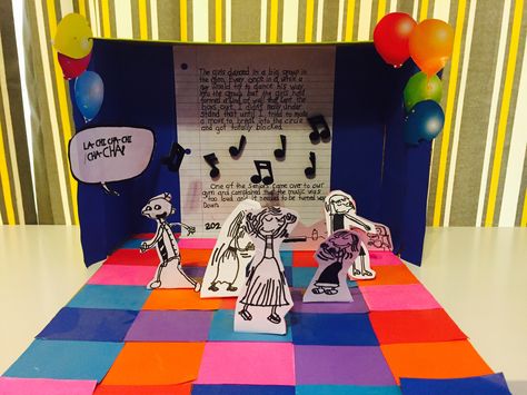 Shoe box book report diorama by A.J. Shoe Box Diorama Book Report, Shoe Box Diorama, Book Report, Art Folder, Book Projects, Book Box, Inspirational Books, Shoe Box, School Projects