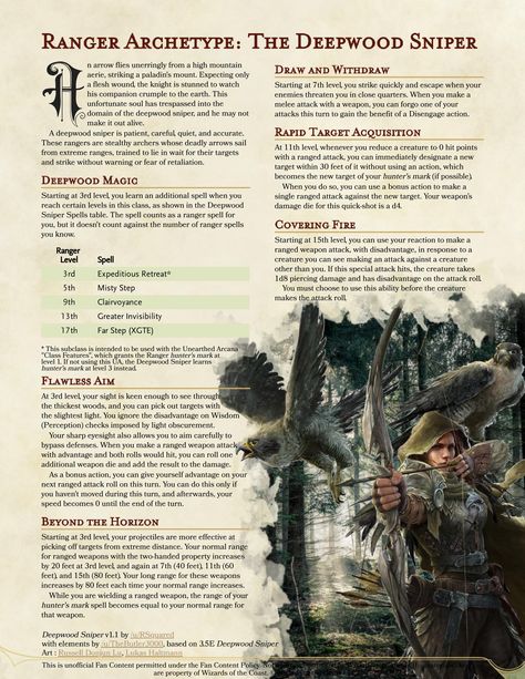 5e Ranger, Ranger Archetype, Subclasses 5e, Homebrew Classes, Ranger Dnd, Dungeons And Dragons Rules, Dungeons And Dragons Races, Dnd Homebrew, D D Classes