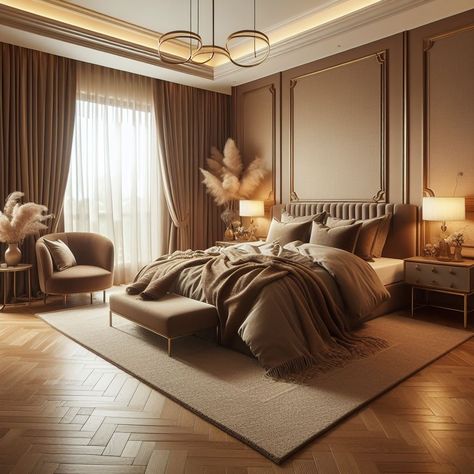 Brown Bedroom Soothing Beige Carpet Brown And Beige Bedroom, Beige Brown Bedroom, Beige And Brown Bedroom Ideas, Brown Bedroom Ideas, Chocolate Bedroom, Beige Bedroom Decor, Amazing Bedroom Designs, Beige Room, Taupe Walls