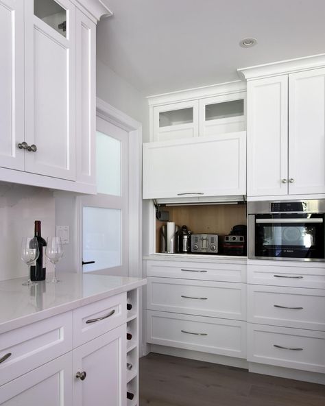 5 Ways to Hide Small Kitchen Appliances Hide Kitchen, Hide Appliances, Roll Out Shelves, Living Room And Kitchen Design, Kitchen Appliances Design, Garage Style, Hidden Kitchen, Appliances Design, Desk Makeover