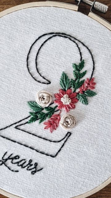 Woven Wheel Stitch, Embroidery Numbers, Number Embroidery, Floral Numbers, Dresses Traditional, Sewing Alterations, Embroidery Alphabet, Sewing Crafts Tutorials, Hand Embroidery Videos