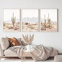 Desert Poster, Cactus Pictures, Southwestern Decor, Cactus Painting, Cactus Wall Art, Arizona Desert, Southwestern Decorating, Sonoran Desert, 3 Piece Wall Art