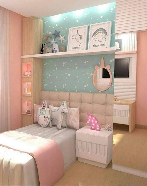 Shared Girls Bedroom, Murphy Bed Diy, Cute Wall Decor, Bedroom Decor For Teen Girls, Dekorasi Kamar Tidur, Toddler Rooms, Girly Room, Girl Bedroom Designs