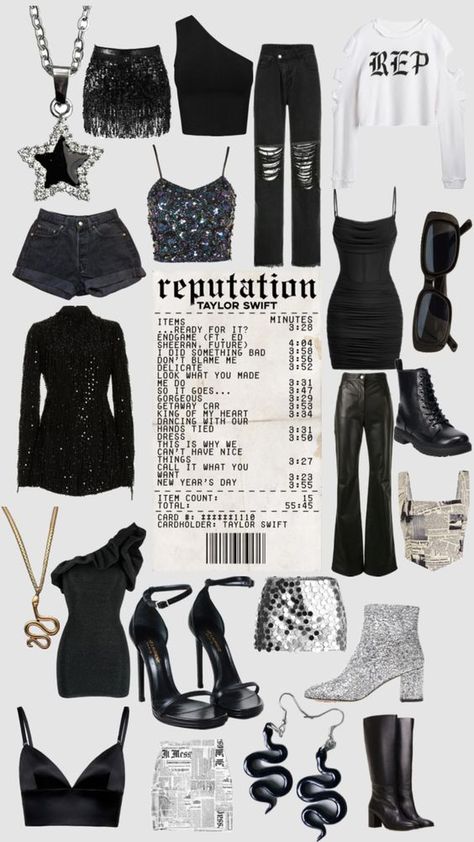 Reputation Dress Ideas, Reputation Era Outfits Ideas, Ideas Eras Tour Outfits Reputation, Cold Eras Tour Outfits, Eras Tour Outfits Mom, Eras Tour Outfits Rep, Reputation Fits, Reputation Inspired Outfits, Reputation Outfit Ideas