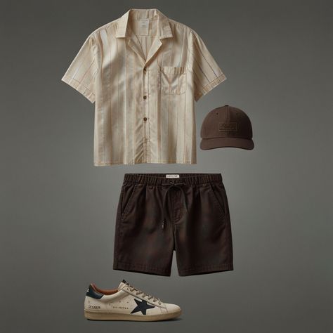 The perfect men's summer outfit #Fashion #outfits #summeroutfit Summer 2024 Mens Outfit, Men’s Capsule Wardrobe Summer, Men’s Mexico Vacation Outfits, Casual Summer Outfits Men, Men’s Summer Work Outfits 2024, Men’s Beach Fashion 2024, Mens Beach Outfits, Fashion Outfits Men, Men's Summer Outfit