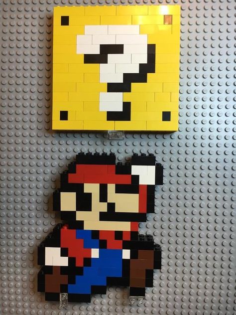 Lego Super Mario Ideas, Pixel Art Wall, Mosaics For Kids, Pixel Art Ideas, Lego Crafts, Architecture Center, Lego Mario, Lego Mosaic, Crafts To Do When Your Bored