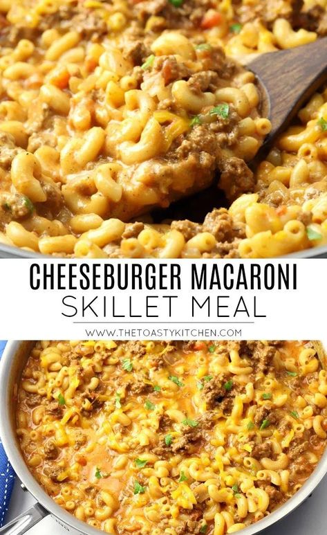 Cheeseburger Macaroni Skillet, Cheese Burger Macaroni, Pasta Beef, Mince Dishes, Cheeseburger Macaroni, Homemade Cheeseburgers, Chicken Macaroni, Macaroni Recipe, Fast Meals