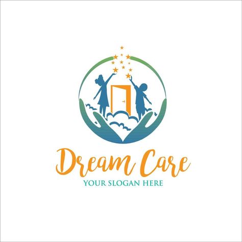 child dream care logo designs for education service Modern Kindergarten, Child Care Logo, Nature Logo, Care Logo, Service Logo, Natural Logo, Child Care, Logo Designs, Vector Logo