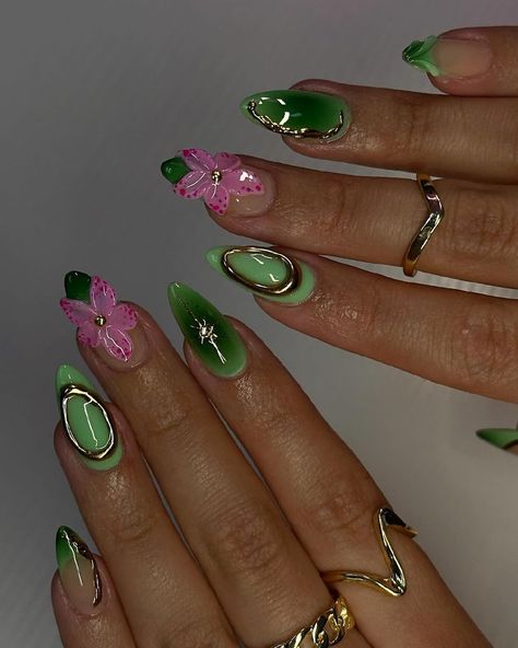 Green And Purple Nails, Theme Nails, Green Inspo, Nail Ring, Pink Nail Designs, Dark Nails, Nails Inspo, Purple Nails, Fall Nails