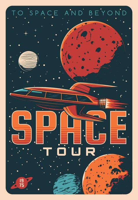 Space Tourism Posters, Space Travel Posters, Space Tourism, Travel Poster Design, Tourism Poster, Space Wall Art, Fun Fair, Space Poster, Vintage Space