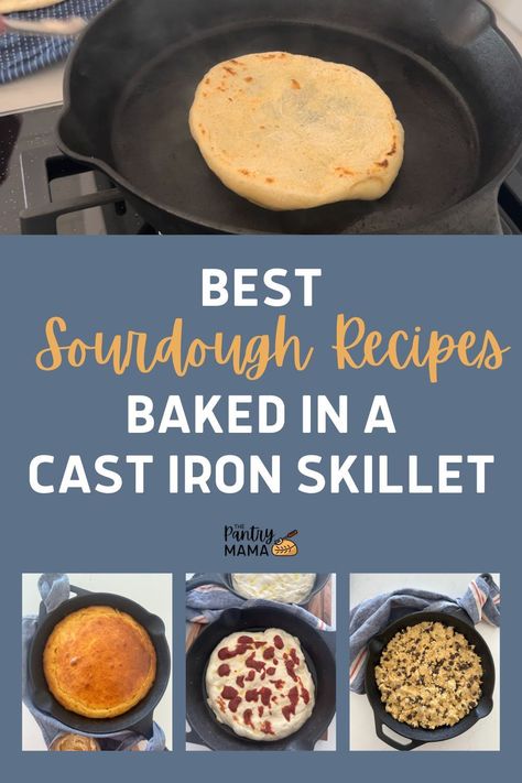 If you're like me and love using your cast iron skillet for as much as you can in your kitchen, then grab your sourdough starter and let's get to it! I've put together a collection of the best sourdough recipes that can be baked in a cast iron skillet just for you! Sourdough Discard Rolls, Discard Rolls, Sourdough Discard Bread, The Pantry Mama, Bake Sourdough Bread, Pantry Mama, Sourdough Crackers, Sourdough Pizza Dough, Gooey Cinnamon Rolls