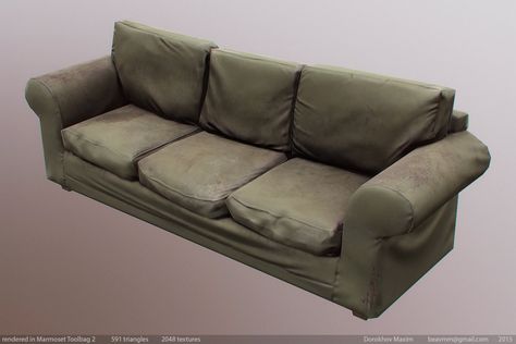 ArtStation - Old sofa, Maxim Dorokhov Sofa Reference, Disney Canvas Art, Vintage Couch, Disney Canvas, 3d Props, Old Sofa, Substance Designer, Landscape Concept, Grunge Art