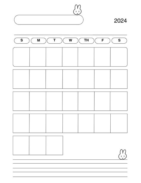 Miffy Inspired Monthly Planner yearplanner #hourlyplanner #2024printableplanner. Miffy Calendar, Monthly Planner Aesthetic, Minimal Organization, Business Planner Printables, Organizing Planner, Romanticise School, Best Digital Planner, Planner Monthly Layout, Digital Planner Ideas