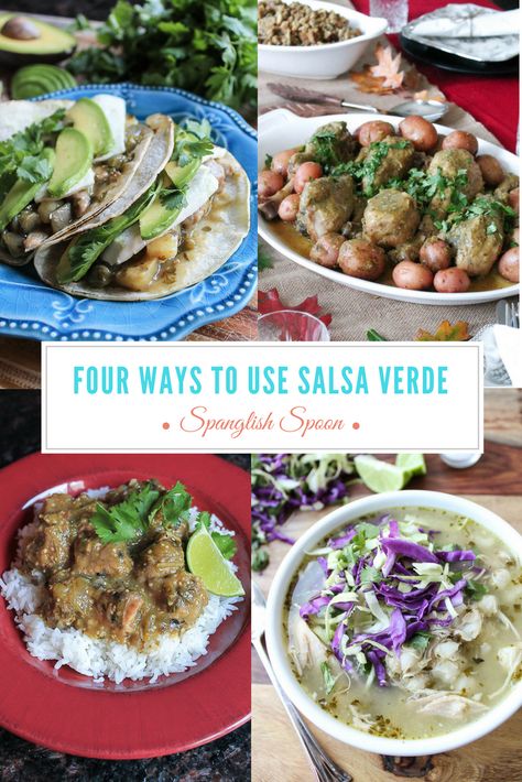 Four Ways To Make and Use Salsa Verde Salsa Verde Recipes Meals, How To Use Salsa Verde, Uses For Salsa Verde, Canned Salsa Verde, Canned Salsa, Homemade Salsa Verde, Salsa Verde Recipe, Verde Sauce, Green Salsa