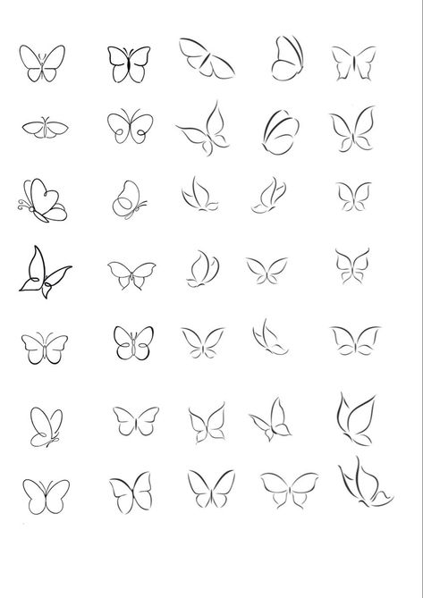 Tattoo Mafia, Printable Nail Art, Protection Sigils, Butterfly Tattoo Stencil, Tato Minimal, Small Girly Tattoos, Stencil Outline, Small Butterfly Tattoo, Small Pretty Tattoos