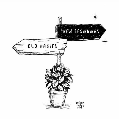 old habits, new beginnings.  #signs #sign #crossroads #decisions #habits #flowers New Beginning Drawing, Beginning Drawing, Desenhos Love, To New Beginnings, New Beginning, Gift Bows, Art Appreciation, Make A Gift, A Drawing