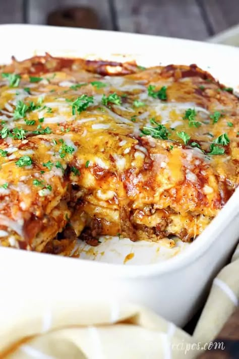 Beef Enchilada Sauce, Casserole Enchilada, Beef Enchilada Casserole, Easy Beef Enchiladas, Beef Enchilada, Enchilada Bake, Enchilada Casserole Recipes, Easy Enchiladas, Beef Casserole Recipes