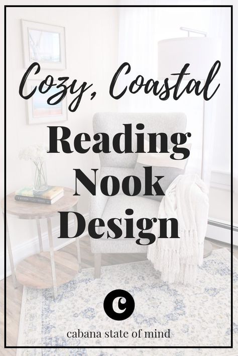 I turned this corner of our beach bungalow into a cozy reading nook inspired by coastal design Coastal Cozy, Reading Nook Chair, Conservative Fashion, Beach Bungalow, Coastal Living Rooms, Old Frames, Coastal Design, Cozy Reading Nook, Cozy Reading