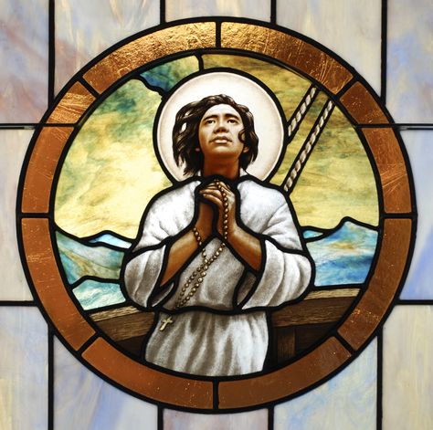 san lorenzo St Lorenzo Ruiz, Saint Lorenzo, Catholic Wallpaper, Stained Glass Windows Church, San Lorenzo, Nagasaki, First Daughter, Pray For Us, Stained Glass Art