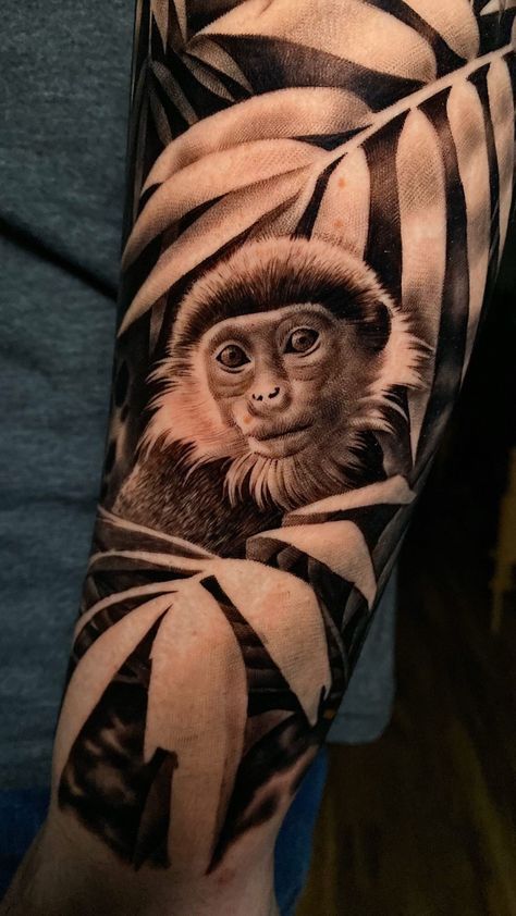 Tortoise Tattoo, Jungle Tattoo, Monkey Tattoo, Africa Tattoos, Animal Sleeve Tattoo, Tier Tattoo, Gorilla Tattoo, Buddha Tattoo Design, Crazy Tattoos