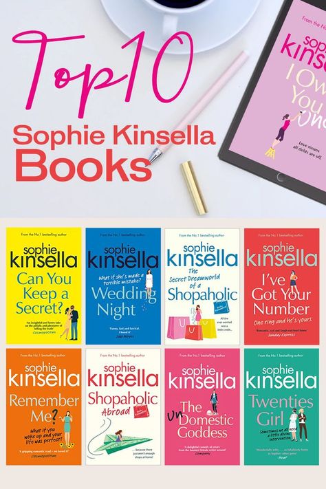 In celebrating the release of her new novel "I owe you one", I would like to honour this wonderful writer with a list of my Top 10 favourite books by Sophie Kinsella. If you have been following me as an author, then you might have discovered that I am a great fan of Sophie Kinsella, the British Chick lit writer, author of the iconic Shopaholic series. No doubt, this amazing writer has inspired me a lot. These are my favorite Sophie Kinsella books. #SophieKinsella #chicklit #books #chicklitBooks Sophie Kinsella Books, Chick Lit Books, Romantic Comedy Books, Comedy Books, What Should I Read Next, Sophie Kinsella, Relaxing Reading, Reading Rainbow, Favorite Book Quotes