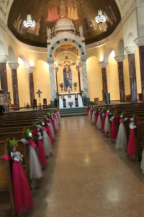 Quincenera church decor Quinceanera Church Decorations, Christmas Decorations Ideas, Pew Decorations, Church Christmas Decorations, Church Altar Decorations, Church Wedding Ceremony, Church Wedding Decorations, Love Decorations, Christmas Church