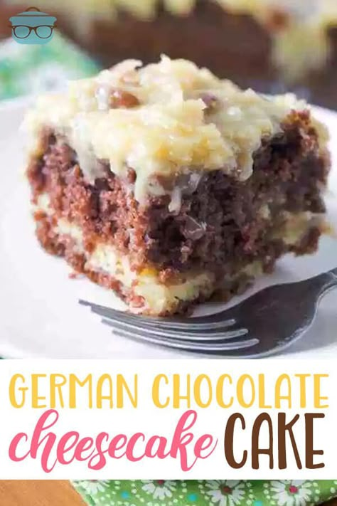 Chocolate Cheesecake Cake, German Chocolate Cheesecake, Cheesecake Cake Recipes, Homemade Frosting, Cheesecake Cake, The Country Cook, Cheesecake Filling, Salty Cake, German Chocolate Cake