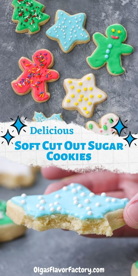 Sour Cream Cutout Sugar Cookies, Soft And Fluffy Sour Cream Sugar Cookies, Perfect Cutout Sugar Cookies, Olga’s Flavor Factory, Sour Cream Cut Out Cookies Recipe, Soft Sour Cream Sugar Cookies, Cream Cheese Sugar Cookies Cutouts, Best Cutout Sugar Cookie Recipe, Sour Cream Sugar Cookies Cut Out