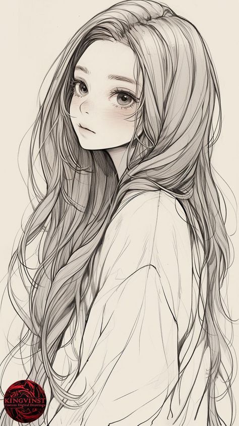 Mushroom Drawing Anime Side View, Beautiful Pencil Sketches, Long Hair Drawing, Side View Drawing, Persona Anime, How To Draw Anime, Doll Drawing, Manga Hair, Mushroom Drawing