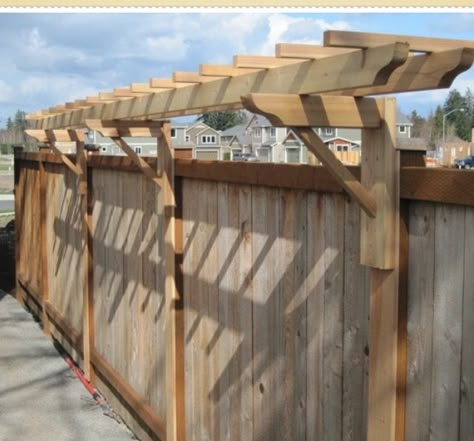 Could put this against fence in backyard to keep Cali in.  Grow grapes on it. Privacy Arbor Ideas, Fence Pergola Ideas, Fence Shade Ideas, Creative Fences Ideas, Pergola On Fence, Privacy Pergola Ideas, Trellis Fence Ideas, Wine Trellis, Small Pergola Ideas