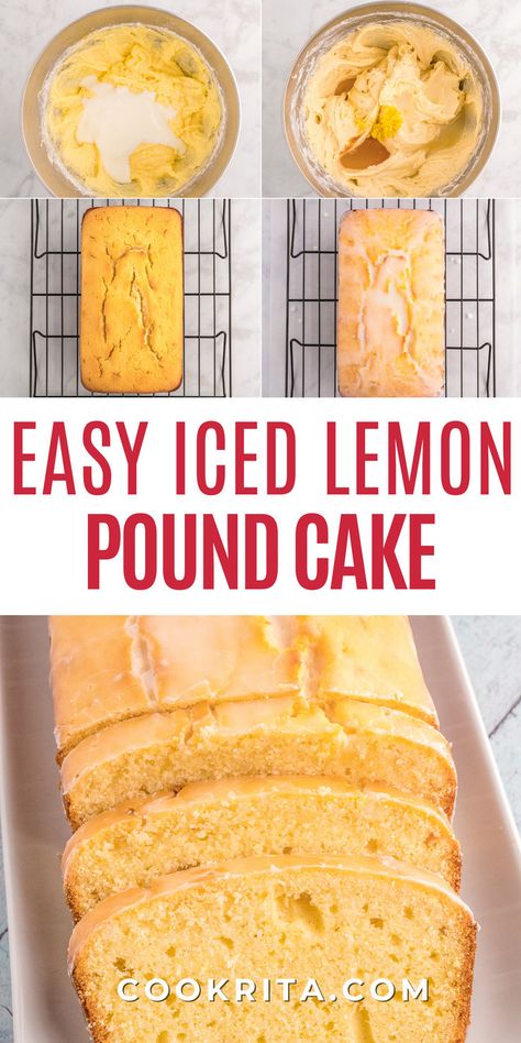 This moist and zesty iced lemon pound cake is a perfect Starbucks copycat! Easy to make at home with fresh lemons and a sweet glaze. Ideal for breakfast or a treat! Iced Lemon Pound Cake, Poppy Seed Bread, Frosted Lemonade, Lemon Poppyseed Bread, Lemon Loaf Cake, Chicken Skewer Recipe, Lemon Pound Cake Recipe, Sweet Glaze, Lemon Blueberry Bread