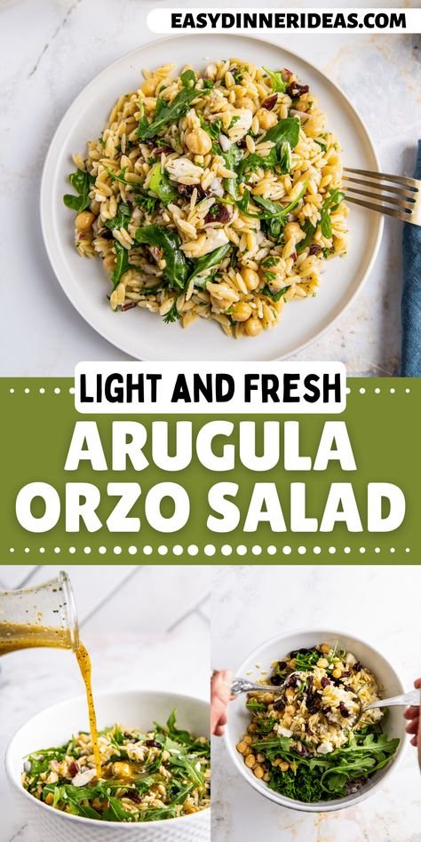 Orzo Arugula Feta Salad, Orzo Salad With Arugula, Orzo And Arugula, Arugula And Orzo Salad, Orzo Pasta Salad With Cranberries, Pasta Arugula Salad, Orzo And Arugula Salad, Winter Orzo Salad Recipes, High Protein Orzo Salad