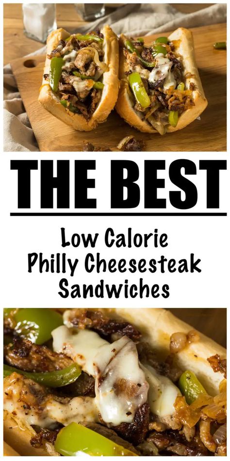 Healthy Philly Cheesesteak Sandwiches (UNDER 450 CALORIES!) Ground Turkey Philly Cheesesteak Healthy, Low Sodium Philly Cheese Steak, Healthy Cheesesteak, Low Calorie Steak Recipes, Healthy Philly Cheese Steak Sandwiches, Chicken Philly Cheesesteak Low Carb, Low Cal Philly Cheesesteak, Low Calorie Beef Recipes, Low Calorie Philly Cheese Steak