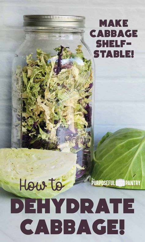 Dehydrated Cabbage, How To Make Dehydrated Meals, Dehydrated Soup Recipes, How To Preserve Cabbage, Dehydrate Cabbage, Dehydrated Meals, How To Dehydrate Cabbage, Preserve Cabbage, Dehydrate Vegetables For Soup