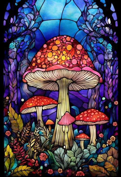 Amazon.com: LWZAYS Diamond Painting Kits for Adults Stain Glass,Mushroom 5D DIY Full Drill Round Art Gems Vertical Diamond Art Perfect for Home Wall Decor 12x16 Inch/30 * 40cm (G3841) : Arts, Crafts & Sewing Stain Glass Painting Ideas, Mushroom Wall Art, Iphone Wallpaper Kawaii, Round Art, Glass Mushrooms, Diamond Painting Kits, Stain Glass, Crafts Sewing, Diamond Art