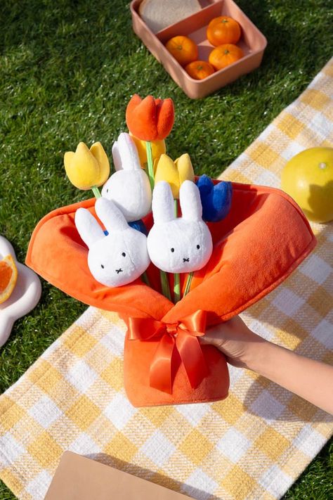 Miffy Tulip Bouquet Plush – Smoko Inc Miffy Tulip, Miffy Plush, Plush Bouquet, Travel Chess Set, Holiday Soap, Japan Holidays, Decorative Soaps, Tulip Bouquet, Scented Sachets