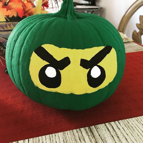 Ninjago Pumpkin Painting, Lego Pumpkin Decorating, Lego Pumpkin Painting, Ninjago Pumpkin, Lego Pumpkin, Decorating Halloween, Carving Templates, Character Pumpkins, Contest Ideas