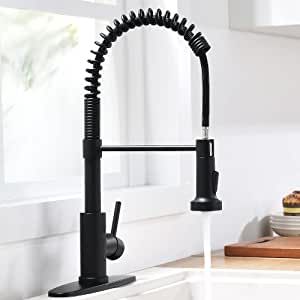 Wet Bar Sink, Black Kitchen Faucet, Commercial Kitchen Faucet, Pull Down Kitchen Faucet, Faucet Kitchen, Black Kitchen Faucets, Black Industrial, Single Handle Kitchen Faucet, Bar Sink