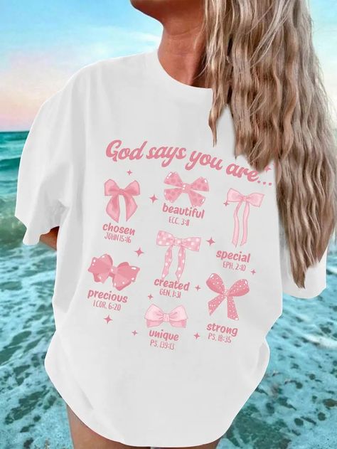 Diverse Kinds Bows Graphic Printed Girl's Summer Comfy - Temu John 15 16, Girls Tshirt, Temu Finds, Summer Girls, Girls Tshirts, Daily Wear, Short Sleeves, T Shirt, How To Wear