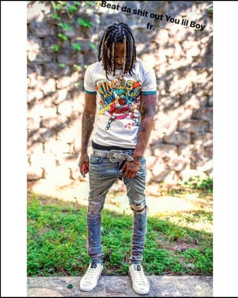 King Von Fits, Bb Simon Belts Outfit Men, King Von Outfits, Rapper Drip, King Von Rapper Aesthetic, Men Streetwear Outfits, King Pic, King Von, Rapper Style